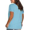 NineFit Basics Womens Tops Dressy Casual Short Sleeve Crew Neck Top Summer Solid Color Tops Flowy Loose Fitting Blouses Basic Blouse, Large view 2
