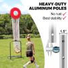 VSSAL Volleyball Setter Trainer Net Setting Training Equipment Target Practice Indoor or Outdoor, Adjustable Height (4.6 ft-9.8 ft) and Angle for Serving Spiking Drills System (Red) view 3