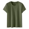 Womens Tops Dressy Casual Short Sleeve Crew Neck Top Summer Solid Color Tops Flowy Loose Fitting Blouses Basic Blouse, Large view 3