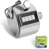 Metal Tally Counter Clicker Counter Handheld Pitch Counter, Manual Mechanical 4-Digit Number Click Counter, One Hand Counter Clicker Digital Counting for Coaching Knitting People Lap Fishing Golf&Row view 1