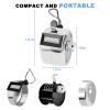 Metal Tally Counter Clicker Counter Handheld Pitch Counter, Manual Mechanical 4-Digit Number Click Counter, One Hand Counter Clicker Digital Counting for Coaching Knitting People Lap Fishing Golf&Row view 4