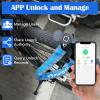 Eseesmart Bike Chain Lock, Fingerprint Bike Locks Heavy Duty Anti Theft, 3.28 Feet Security Bike Locks with APP, Waterproof Smart Cable Lock for Bike, Bicycle, Scooter, Motorcycle, Door, Gate, Fence view 4