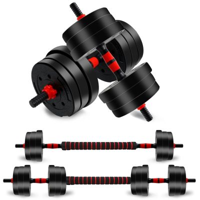 DAMGOLOZA Adjustable Dumbbell Set, Men and Women Free Weight Set Fitness Home Equipment, Barbell with Thick Connecting Bumper Plate Combo for Strength Gym Training