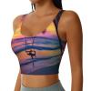 ZLYYXY Women's Sports Bras - U-Racerback Bra Coconut Beach Sunset Hammock Workout Tank Tops with Removable Cups for Running/Yoga/Gym view 2