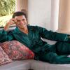 SWOMOG Mens Silk Pajamas Set Satin Long Sleeve Button Down 2 PCS Sleepwear V Neck Classic Loungewear Pjs with Long Pants Dark Green view 4