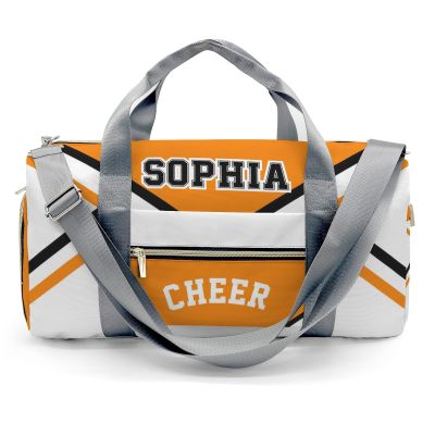 Duffel Backpack Cheer Orange White Cheerleader Waterproof Multifunctional Handbag Gym Yoga Sport with Name Gift