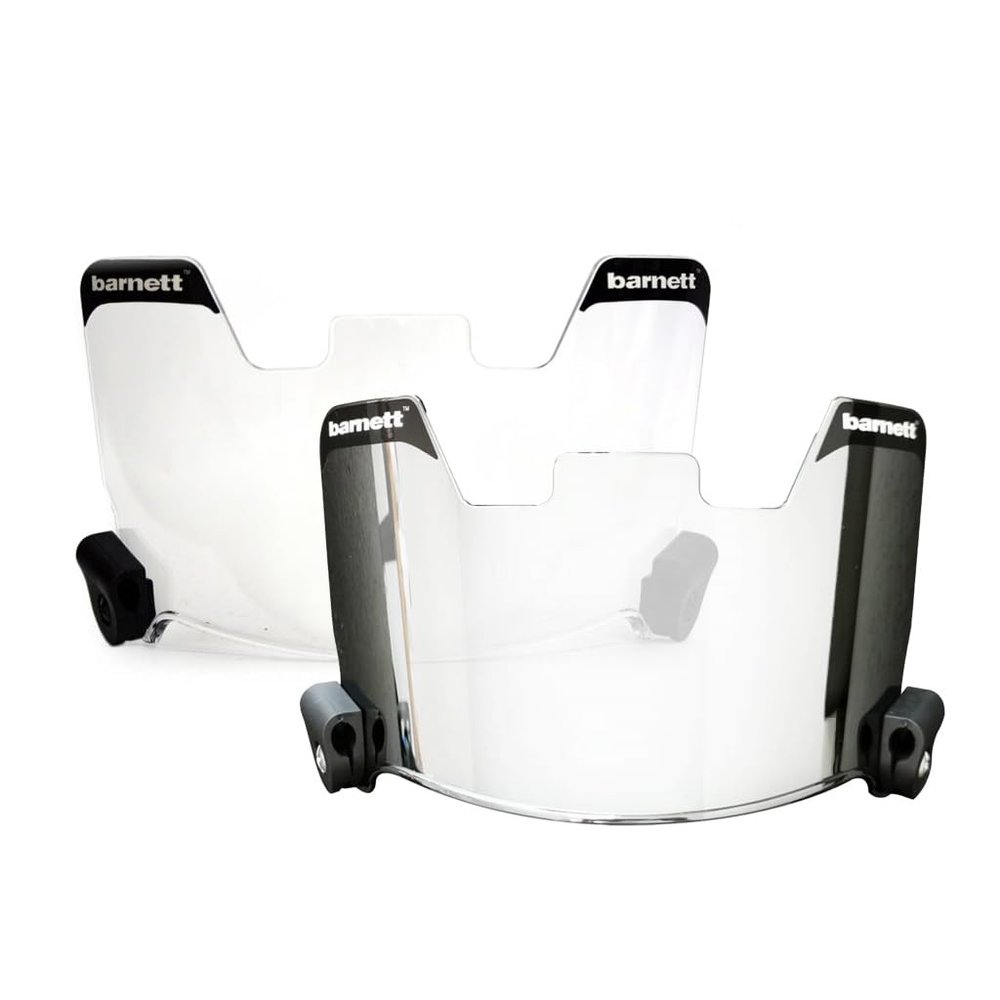 Pack of 2 Barnett Football Eyeshields/Visors (Clear+Chrome)