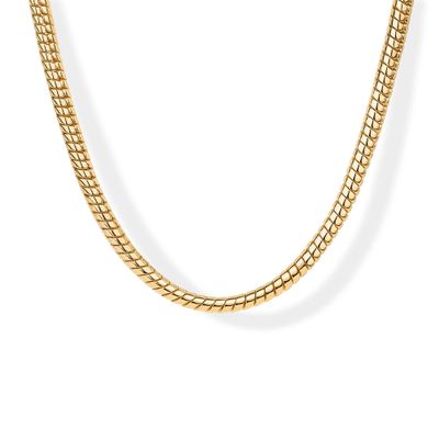 PAVOI 14K Yellow Gold Plated Chunky Snake Chain Necklace for Women | Designer Inspired Necklace | 5 Millimeters Wide Chain