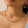 PAVOI 14K Yellow Gold Plated Chunky Snake Chain Necklace for Women | Designer Inspired Necklace | 5 Millimeters Wide Chain view 2
