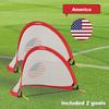 Porayhut Pop up Soccer Net Goalfor Kid Set of 2 Portable 210D Oxford with Extra Stakes Fun for Backyard and Soccer Training Net (United States Flag Pattern) view 2