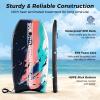 GYMAX Body Boards for Beach, 33"/37"/41" Body Board with EPS Foam Core, Crescent Tail, Dual Channel & Wrist Leash, Lightweight Bodyboard for Kids, Youth, Adults (Orange Wave, 37inch) view 2