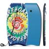 GYMAX Body Boards for Beach, 33"/37"/41" Body Board with EPS Foam Core, Crescent Tail, Dual Channel & Wrist Leash, Lightweight Bodyboard for Kids, Youth, Adults (Whirlpool, 41inch) view 1