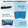 GYMAX Body Boards for Beach, 33"/37"/41" Body Board with EPS Foam Core, Crescent Tail, Dual Channel & Wrist Leash, Lightweight Bodyboard for Kids, Youth, Adults (Whirlpool, 41inch) view 4