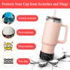KTKUDY 2 PCS Glitter Silicone Boot Compatible with Stanley Tumbler 20 30 40 oz & Fits Hydro Flask Water Bottle 12-24oz & Fits Yeti, Simple Modern, Owala Cup - Bling Cup Bottom Protector Accessories view 4