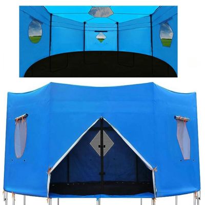 NineFit Basics Trampoline Tent, Trampolino Awning and Trampoline Sunshade Cover 2 in 1, Suitable for 6-Pole Round 6/8/10/12/14FT Trampoline(Size:10ft)