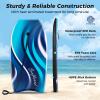 GYMAX Body Boards for Beach, 33"/37"/41" Body Board with EPS Foam Core, Crescent Tail, Dual Channel & Wrist Leash, Lightweight Bodyboard for Kids, Youth, Adults (Blue Wave, 37inch) view 2