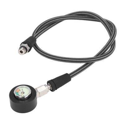 Fabater Diving Pressure Gauge, 360 Rotatable Metal Diving Pressure Gauge, Luminous Submersible Pressure with High Pressure Hose, Underwater Dive Equipment (80cm)