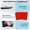 GYMAX Body Boards for Beach, 33"/37"/41" Body Board with EPS Foam Core, Crescent Tail, Dual Channel & Wrist Leash, Lightweight Bodyboard for Kids, Youth, Adults view 2