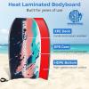 Goplus 41''/37''/33'' Lightweight Body Board for Beach, Surf Board with EPS Core, XPE Deck, HDPE Slick Bottom, Wrist Leash, Bodyboard for Kids Adults Surfing (Black+Pink+Blue, 41 Inches) view 4