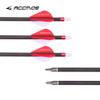 ACCMOS 12pc 29-Inch Spine-400 Arrow Removable Tips Targeting Hunting Arrow Plastic Fletching 2 Inch Vane Carbon Arrows for Compound Bow Recurve Bow Adult Youth Archery Red White view 3