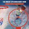 GYMAX Basketball Rim, 15/18 inch Basketball Rim Replacement with All-Weather Net, Basketball Hoop Replacement Rim Outdoor/Indoor for Wall Door Mounted (Orange Red, 18") view 2