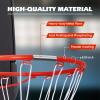 GYMAX Basketball Rim, 15/18 inch Basketball Rim Replacement with All-Weather Net, Basketball Hoop Replacement Rim Outdoor/Indoor for Wall Door Mounted (Orange Red, 18") view 3