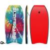 Goplus 41''/37''/33'' Lightweight Body Board for Beach, Surf Board with EPS Core, XPE Deck, HDPE Slick Bottom, Wrist Leash, Bodyboard for Kids Adults Surfing (Rainbow Ink, 41 Inches) view 1