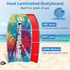Goplus 41''/37''/33'' Lightweight Body Board for Beach, Surf Board with EPS Core, XPE Deck, HDPE Slick Bottom, Wrist Leash, Bodyboard for Kids Adults Surfing (Rainbow Ink, 41 Inches) view 3