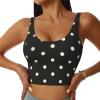 ZLYYXY Women'S Sports Bras - U-Racerback Bra Black and White Polka Dot Workout Tank Tops with Removable Cups for Running/Yoga/Gym, Large view 1