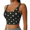 ZLYYXY Women'S Sports Bras - U-Racerback Bra Black and White Polka Dot Workout Tank Tops with Removable Cups for Running/Yoga/Gym, Large view 2