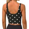 ZLYYXY Women'S Sports Bras - U-Racerback Bra Black and White Polka Dot Workout Tank Tops with Removable Cups for Running/Yoga/Gym, Large view 3