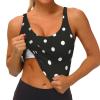 ZLYYXY Women'S Sports Bras - U-Racerback Bra Black and White Polka Dot Workout Tank Tops with Removable Cups for Running/Yoga/Gym, Large view 4