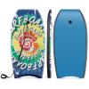 Goplus 41''/37''/33'' Lightweight Body Board for Beach, Surf Board with EPS Core, XPE Deck, HDPE Slick Bottom, Wrist Leash, Bodyboard for Kids Adults Surfing (Rainbow Vortex, 41 Inches) view 1