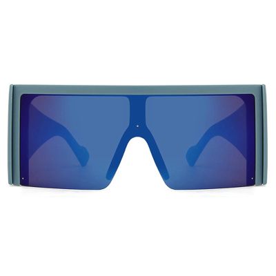helena Oversized Square Punk One-Pieces Shield Sunglasses Women Big Frame 2024 Luxury punk Sun Glasses For Ladies Eyewear S65 (BLUE)