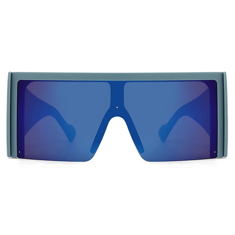helena Oversized Square Punk One-Pieces Shield Sunglasses Women Big Frame 2024 Luxury punk Sun Glasses For Ladies Eyewear S65 (BLUE)