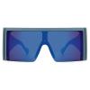 helena Oversized Square Punk One-Pieces Shield Sunglasses Women Big Frame 2024 Luxury punk Sun Glasses For Ladies Eyewear S65 (BLUE) view 1