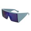 helena Oversized Square Punk One-Pieces Shield Sunglasses Women Big Frame 2024 Luxury punk Sun Glasses For Ladies Eyewear S65 (BLUE) view 2
