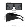 helena Oversized Square Punk One-Pieces Shield Sunglasses Women Big Frame 2024 Luxury punk Sun Glasses For Ladies Eyewear S65 (BLUE) view 3