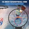 GYMAX Basketball Rim, 15/18 inch Basketball Rim Replacement with All-Weather Net, Basketball Hoop Replacement Rim Outdoor/Indoor for Wall Door Mounted (Black, 15") view 2