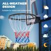 GYMAX Basketball Rim, 15/18 inch Basketball Rim Replacement with All-Weather Net, Basketball Hoop Replacement Rim Outdoor/Indoor for Wall Door Mounted (Black, 15") view 4