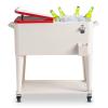80 Quart Rolling Ice Chest Cooler Cart with Wheels, Portable Patio Backyard Party Bar Drink Stand Up Cooler Trolley with Shelf, Beverage Pool with Bottle Opener for Picnic, BBQ, Camping, Tailgating view 1