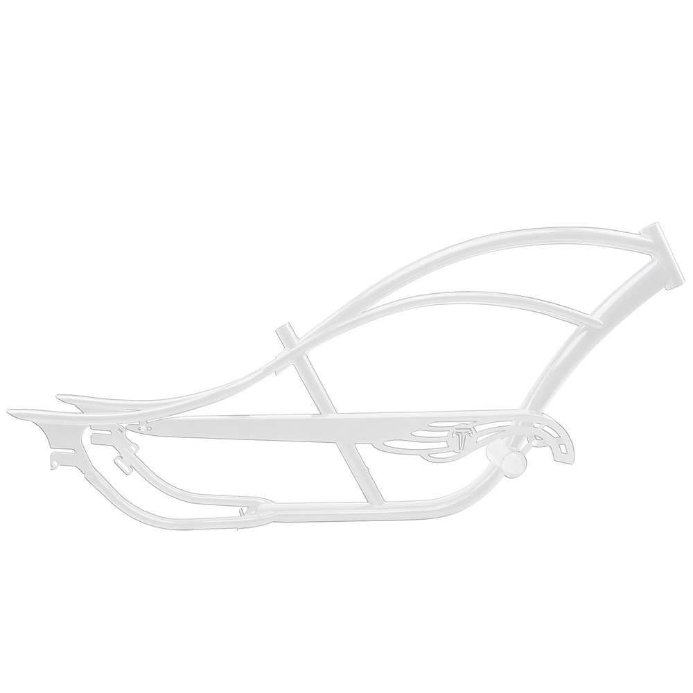 MICARGI Bronco Pro 26-in Stretch Cruiser Bike Frame,Hi-Ten Steel Frmae Suitable for Coast Brakes, Disc Brakes & 7-Speed Braking Systems(Red)