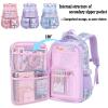 KBGPW Cute Girls Backpack,Rabbit Kids School Backpack with Pencil Case, Elementary School Bag for Girls 5-10 Year Old (Pink-16.5inch) view 2