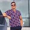 4th of July Flag of America Golf Shirts for Men, Funny Golf Polo Moisture Wicking Dry Fit Short Sleeve view 3