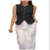 DRAHANCE Womens Waistcoat Button Down Dressy Sleeveless Jacket Office Suit Vests Black view 1