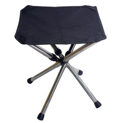 Generic Fishing Folding Chair New Stainless Steel Folding Sofa Outdoor Portable Telescopic Stool Camping Fishing Chair Telescopic Folding Chair Portable(Size:Small), Black