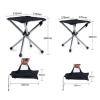 Generic Fishing Folding Chair New Stainless Steel Folding Sofa Outdoor Portable Telescopic Stool Camping Fishing Chair Telescopic Folding Chair Portable(Size:Small), Black view 2