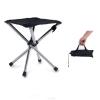Generic Fishing Folding Chair New Stainless Steel Folding Sofa Outdoor Portable Telescopic Stool Camping Fishing Chair Telescopic Folding Chair Portable(Size:Small), Black view 3
