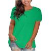 NineFit Basics Womens Tops Dressy Casual Short Sleeve Crew Neck Top Summer Solid Color Tops Flowy Loose Fitting Blouses Basic Blouse, Large