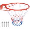 Goplus 18/15 Replacement Basketball Rim, Wall Door Mounted Basketball Hoop with All Weather Net, Indoor Outdoor Hanging Basketball Rim Goal Outside (18 Inches, Orange) view 1